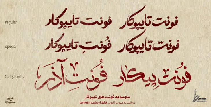 بسته اقتصادی همه فونت های تایپوکار